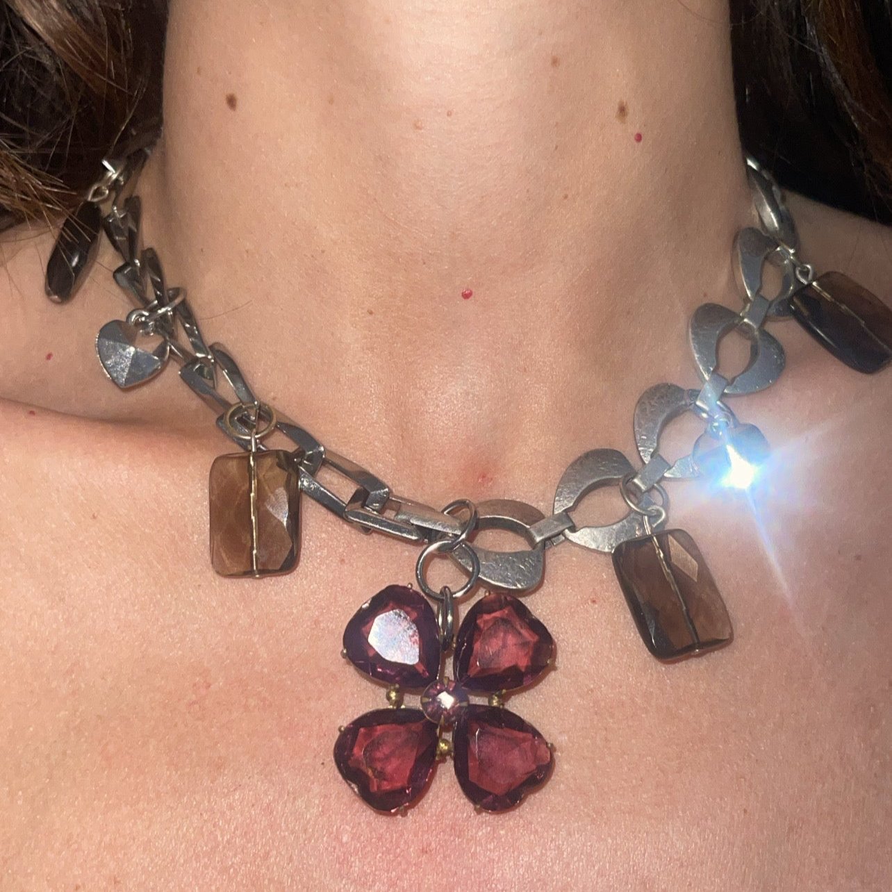 Collier Purple Flower