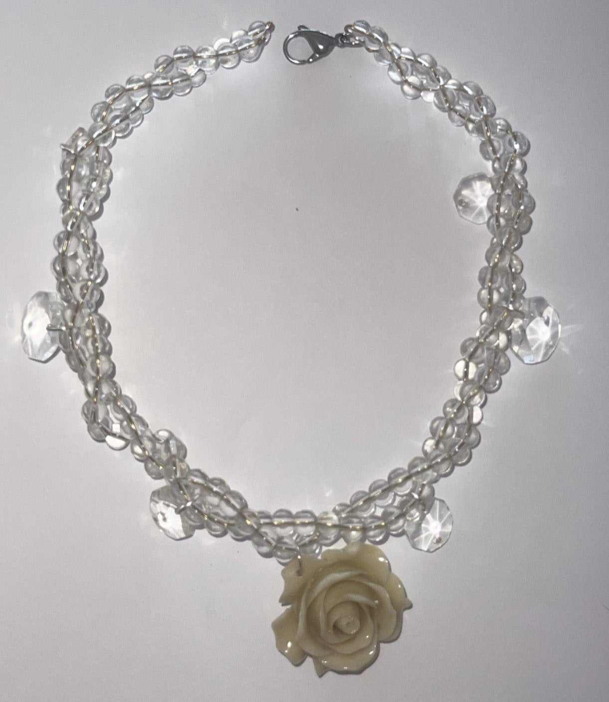 Collier White Rose