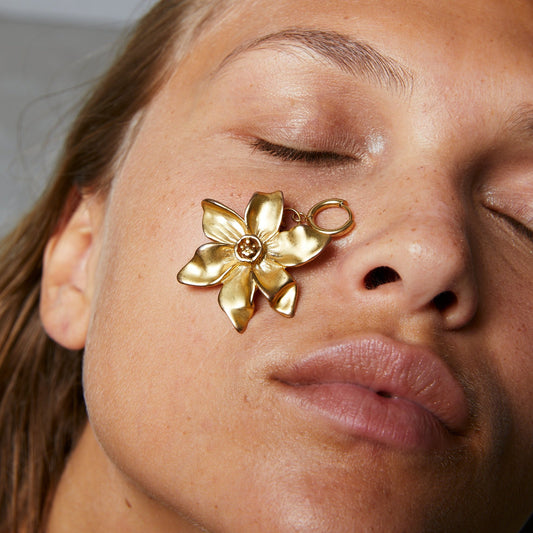 Mono Boucle Gold Flower