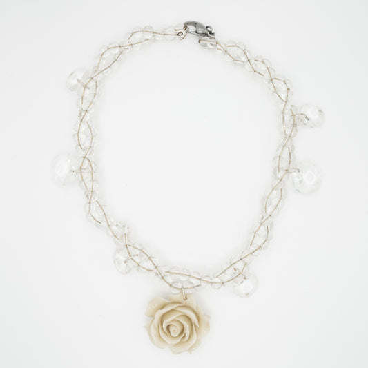 Collier White Rose